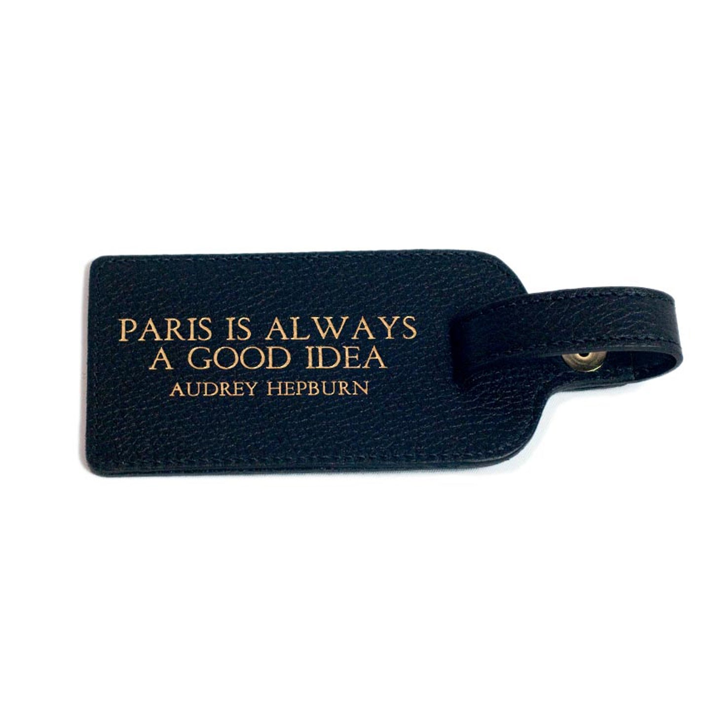 Black Leather Luggage Tag