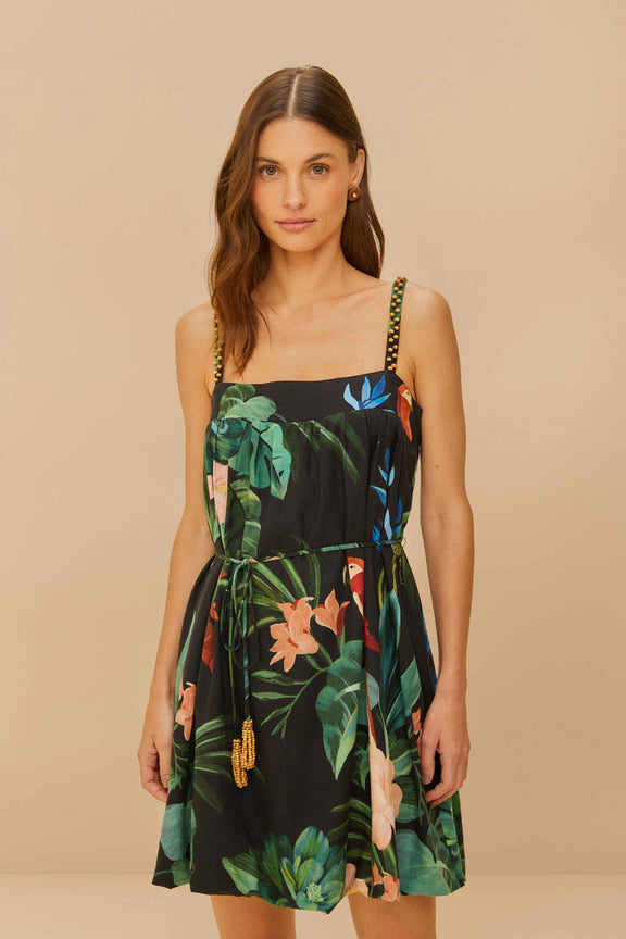 Midnight Macaw Fiesta Mini Dress