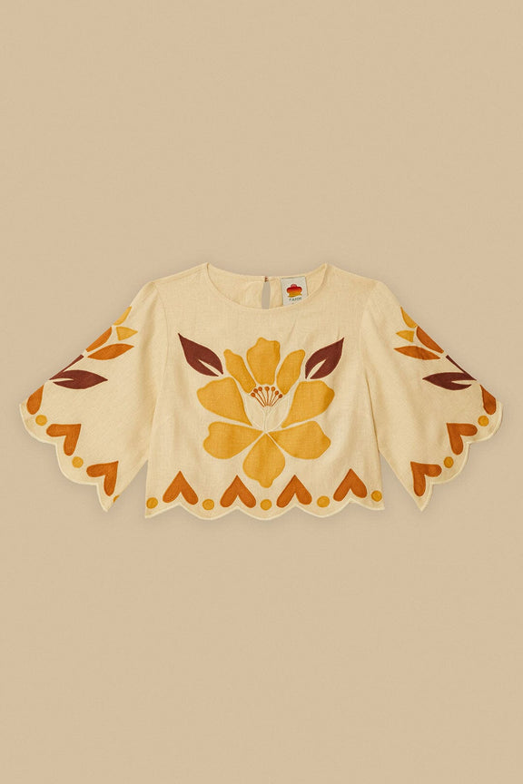Summer Cutwork Sand Blouse
