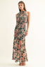 Veda Burnout Velvet Draped Maxi Dress