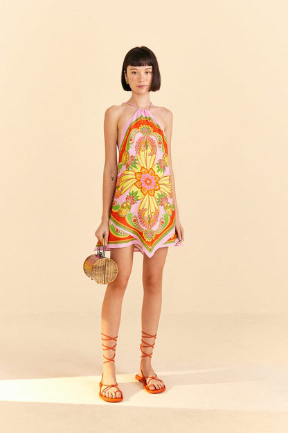 Beach Toucans Scarf Mini Dress