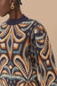 Pineapple Ikat Blue Knit Dress