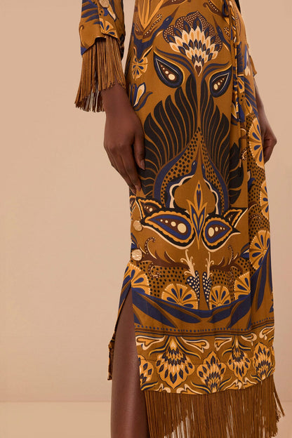 Heart Forest Gold Maxi Dress