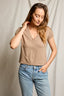 Alanis V Neck Tee- Mocha