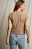 Alanis V Neck Tee- Mocha