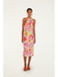 Artsy Flora green Sleeveless Midi Dress