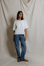 Ezra Terry Short Sleeve Sweatshirt- White