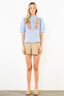 Embroidered Top with Ruffled Details