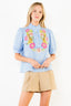 Embroidered Top with Ruffled Details