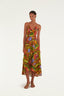 Florart Brown Midi Wrap Dress