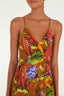 Florart Brown Midi Wrap Dress