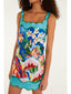 Garden Of Life Scarf Multicolor Sleeveless Mini Dress