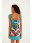Garden Of Life Scarf Multicolor Sleeveless Mini Dress