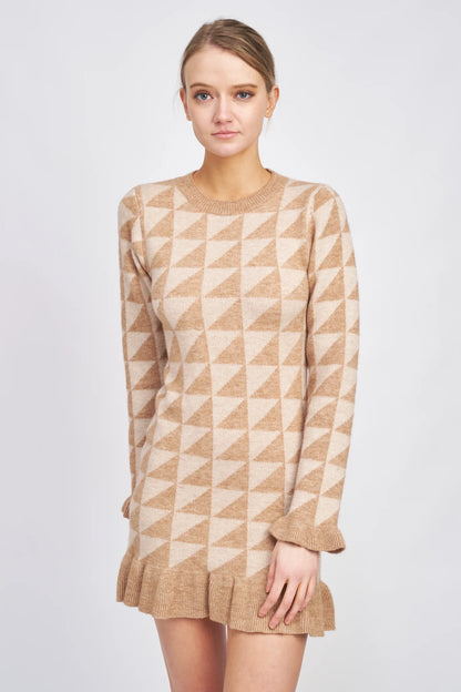 Fitted Jacquard Knit Dress