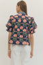 Floral Bubble Sleeve Blouse