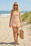 Stripe Tube Romper with Wrap Skirt