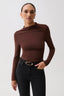 Nathalia Long Sleeve Draped Mock Neck
