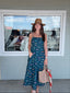 Fish Print Sleeveless Midi Dress