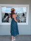 Fish Print Sleeveless Midi Dress