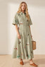 Embroidered Midi Shirt Dress