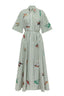 Embroidered Midi Shirt Dress