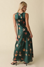 Floral Print Boat Neck Maxi Dress