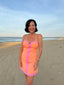 Color Block Sweetheart Romper Dress