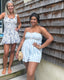 Strapless Striped Romper