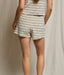 Summer Sweat Shorts- Cobalt/Sugar Stripe