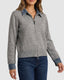 Denim Collared Zip Up Cardigan