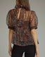 Puff Sleeve Peplum Overlay Top