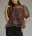 Puff Sleeve Peplum Overlay Top