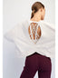 Cotton Slub Open Back LS Top