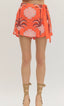 Palm Tree Print Tie Front Skort