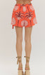 Palm Tree Print Tie Front Skort