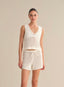Rosa V-Neck Pointelle Mesh Tank Top