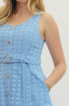 Button Down Belted Tank Midi Dress