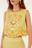 Bicolor Stripes Richilieur Sleeveless Croptop