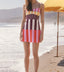Stripe Printed Sleeveless Mini Dress