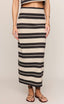 Gail Striped Jersey Midi Skirt