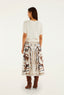 Equestrian Scarf Winter White Maxi Skirt