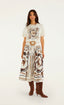 Equestrian Scarf Winter White Maxi Skirt
