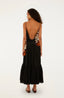 Ammonite Placed Black Sleeveless Maxi Dress