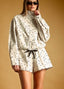 Polka Dot High Neck Jacket
