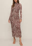Sevilla Zebra Mesh Midi Dress