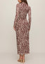 Sevilla Zebra Mesh Midi Dress