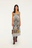 Stained Glass Beauty Soft Blue Slip Midi Dress