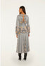 Stained Glass Beauty Soft Blue Long Sleeve Pleated