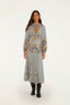 Stained Glass Beauty Soft Blue Long Sleeve Pleated