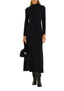 Black Long Sleeve Flower Maxi Dress